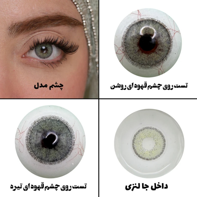 لنز چشم هرا مدل سالانه 12 کد SDA310 رنگ سبز عسلی طبیعی دور دار